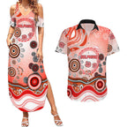 Dolphins Rugby Couples Matching Summer Maxi Dress and Hawaiian Shirt Australian Aboriginal Dot Painting Style