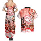 Dolphins Rugby Couples Matching Summer Maxi Dress and Hawaiian Shirt Australian Aboriginal Dot Painting Style