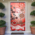 Dolphins Rugby Door Cover Australian Aboriginal Dot Painting Style