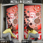 Dolphins Rugby Door Cover Australian Aboriginal Dot Painting Style