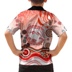 Dolphins Rugby Family Matching Mermaid Dress and Hawaiian Shirt Australian Aboriginal Dot Painting Style