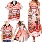 Dolphins Rugby Family Matching Summer Maxi Dress and Hawaiian Shirt Australian Aboriginal Dot Painting Style