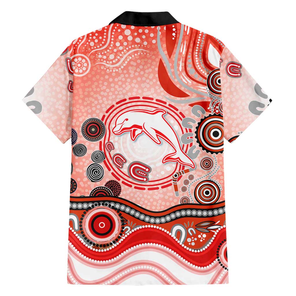 Dolphins Rugby Family Matching Summer Maxi Dress and Hawaiian Shirt Australian Aboriginal Dot Painting Style