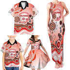 Dolphins Rugby Family Matching Tank Maxi Dress and Hawaiian Shirt Australian Aboriginal Dot Painting Style