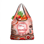 Dolphins Rugby Grocery Bag Australian Aboriginal Dot Painting Style