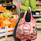 Dolphins Rugby Grocery Bag Australian Aboriginal Dot Painting Style