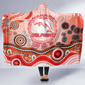 Dolphins Rugby Hooded Blanket Australian Aboriginal Dot Painting Style