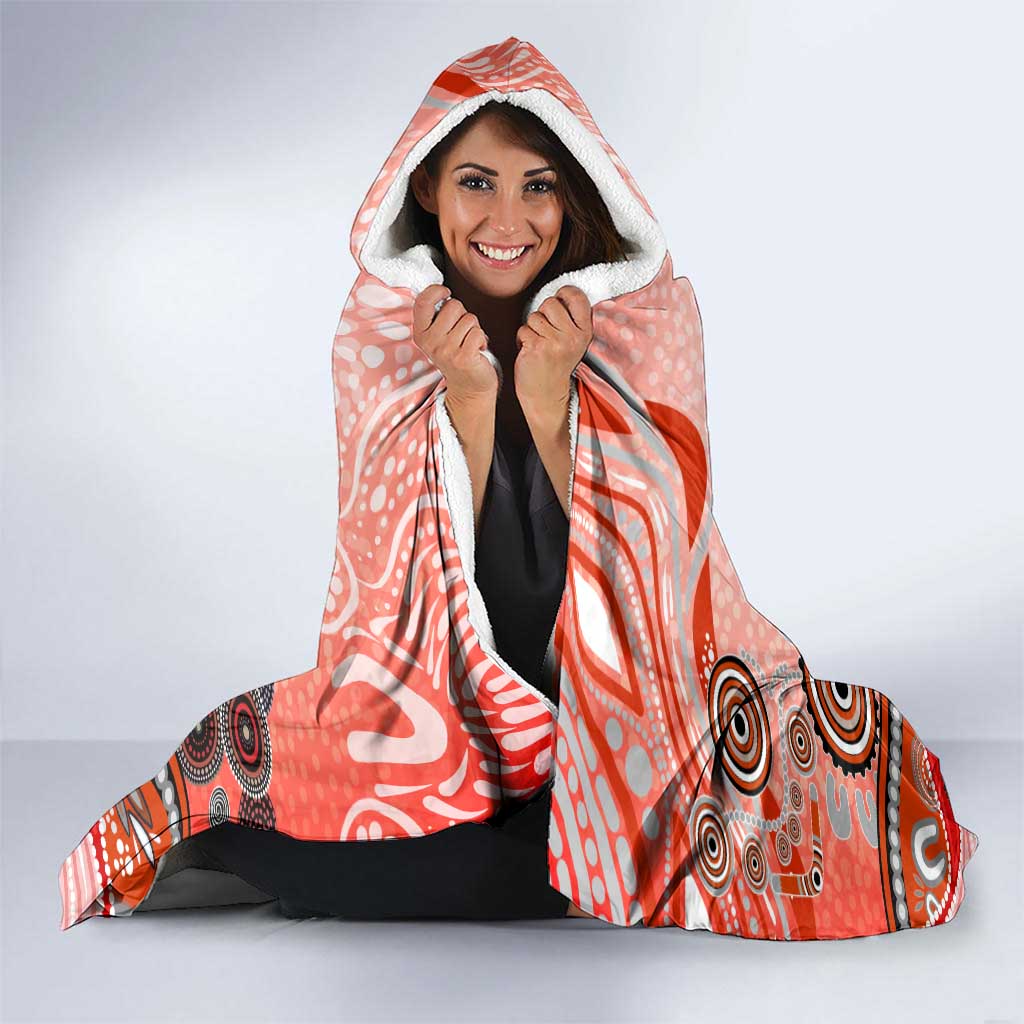 Dolphins Rugby Hooded Blanket Australian Aboriginal Dot Painting Style