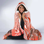 Dolphins Rugby Hooded Blanket Australian Aboriginal Dot Painting Style