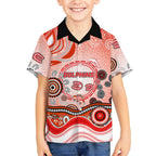 Dolphins Rugby Kid Hawaiian Shirt Australian Aboriginal Dot Painting Style