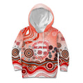 Dolphins Rugby Kid Hoodie Australian Aboriginal Dot Painting Style