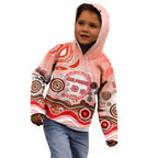 Dolphins Rugby Kid Hoodie Australian Aboriginal Dot Painting Style