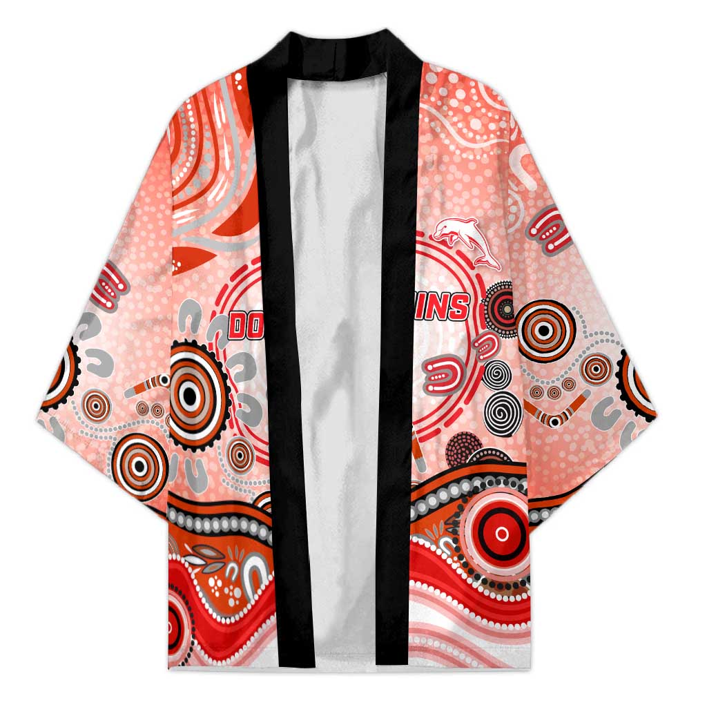 Dolphins Rugby Kimono Australian Aboriginal Dot Painting Style