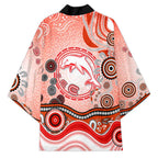 Dolphins Rugby Kimono Australian Aboriginal Dot Painting Style