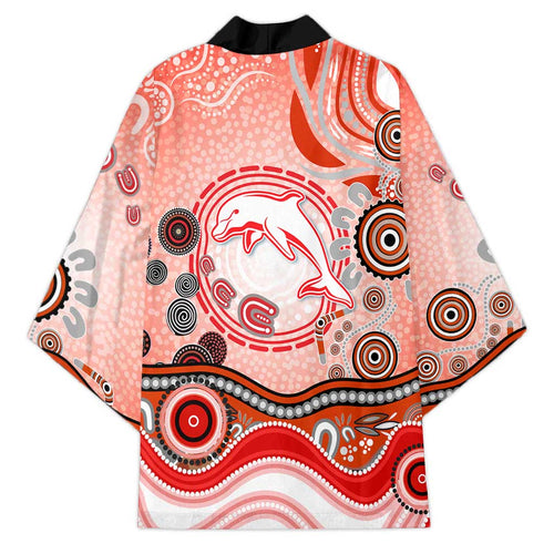 Dolphins Rugby Kimono Australian Aboriginal Dot Painting Style