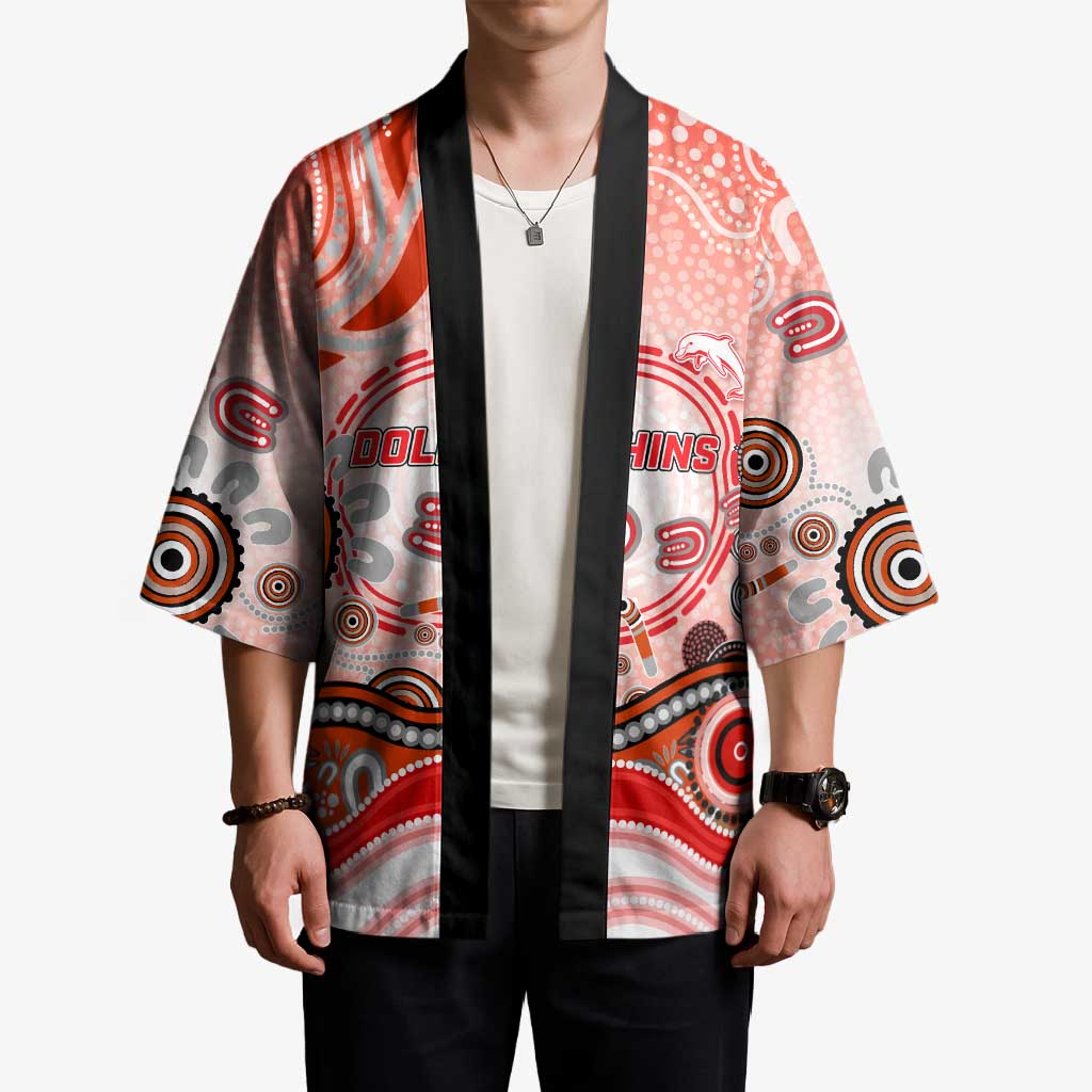 Dolphins Rugby Kimono Australian Aboriginal Dot Painting Style