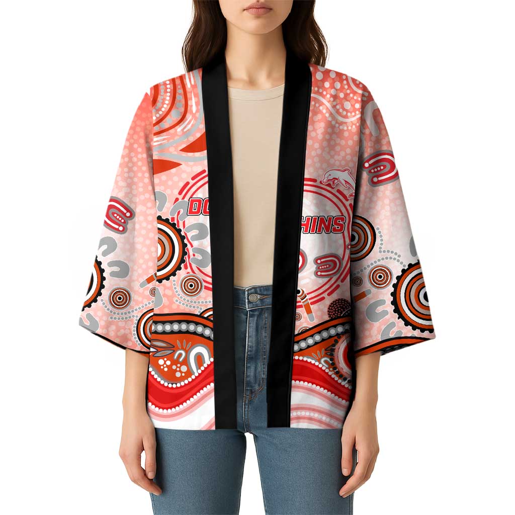 Dolphins Rugby Kimono Australian Aboriginal Dot Painting Style