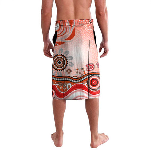 Dolphins Rugby Lavalava Australian Aboriginal Dot Painting Style
