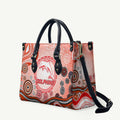 Dolphins Rugby Leather Bag Australian Aboriginal Dot Painting Style