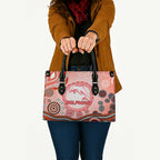 Dolphins Rugby Leather Bag Australian Aboriginal Dot Painting Style