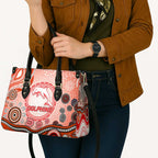 Dolphins Rugby Leather Bag Australian Aboriginal Dot Painting Style