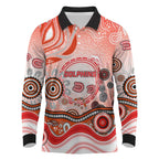 Dolphins Rugby Long Sleeve Polo Shirt Australian Aboriginal Dot Painting Style