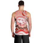 Dolphins Rugby Men Tank Top Australian Aboriginal Dot Painting Style