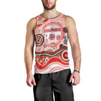 Dolphins Rugby Men Tank Top Australian Aboriginal Dot Painting Style