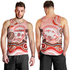 Dolphins Rugby Men Tank Top Australian Aboriginal Dot Painting Style