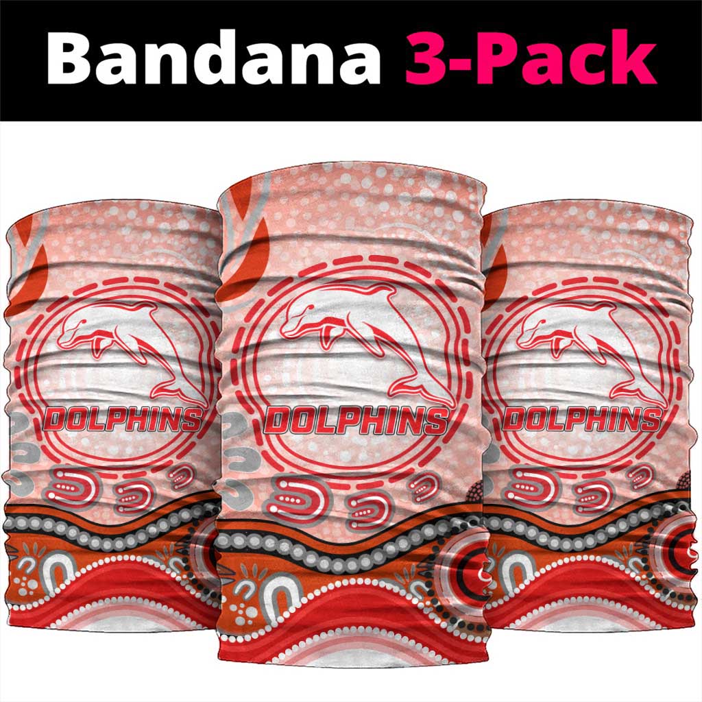 Dolphins Rugby Neck Gaiter Australian Aboriginal Dot Painting Style