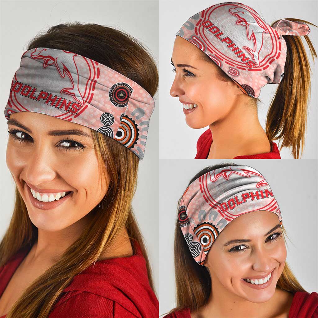 Dolphins Rugby Neck Gaiter Australian Aboriginal Dot Painting Style