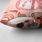 Dolphins Rugby Pillow Cover Australian Aboriginal Dot Painting Style