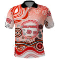 Dolphins Rugby Polo Shirt Australian Aboriginal Dot Painting Style