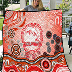 Dolphins Rugby Quilt Australian Aboriginal Dot Painting Style