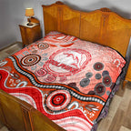 Dolphins Rugby Quilt Australian Aboriginal Dot Painting Style