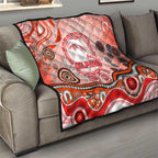 Dolphins Rugby Quilt Australian Aboriginal Dot Painting Style