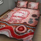 Dolphins Rugby Quilt Bed Set Australian Aboriginal Dot Painting Style