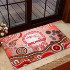 Dolphins Rugby Rubber Doormat Australian Aboriginal Dot Painting Style