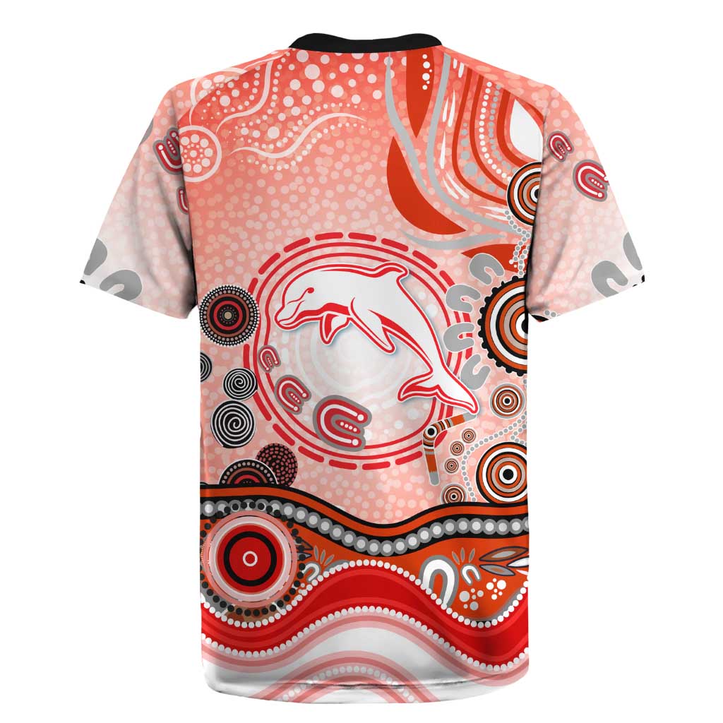 Dolphins Rugby Rugby Jersey Australian Aboriginal Dot Painting Style