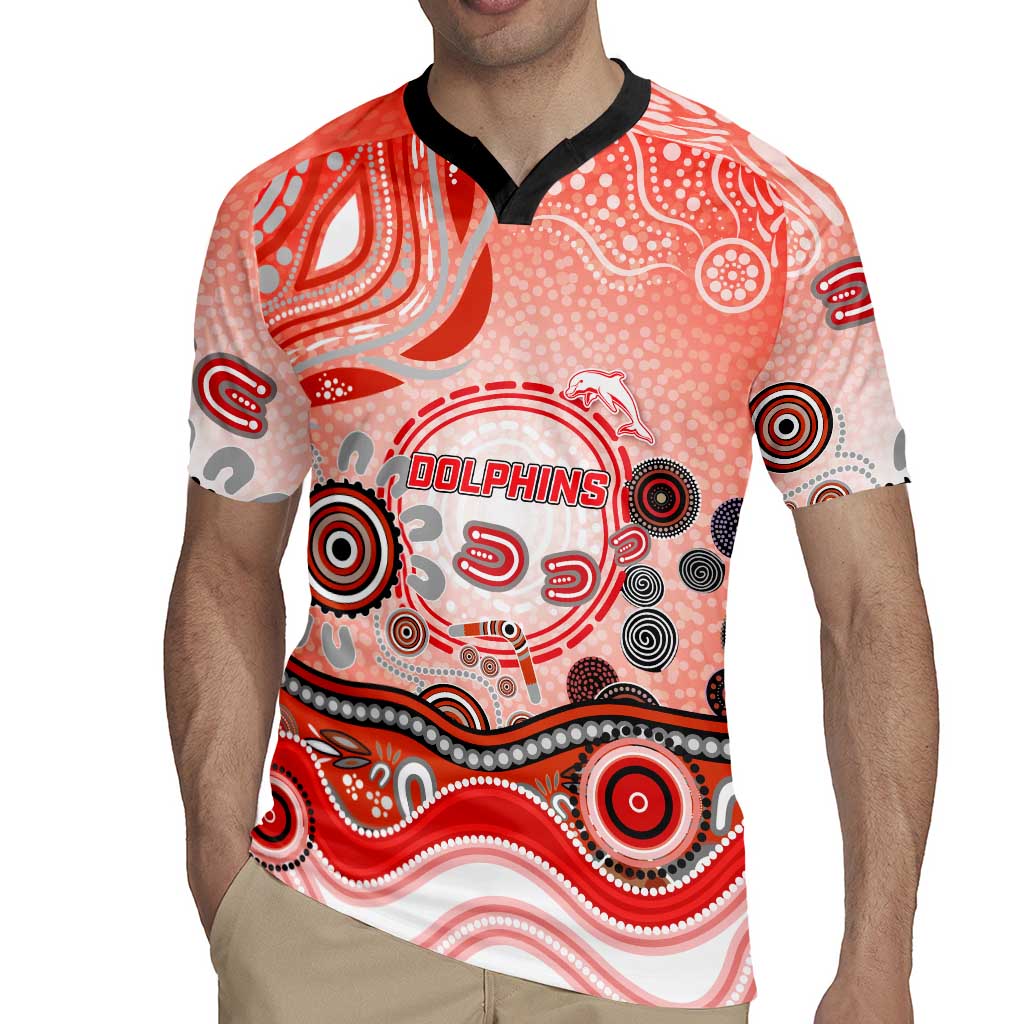 Dolphins Rugby Rugby Jersey Australian Aboriginal Dot Painting Style