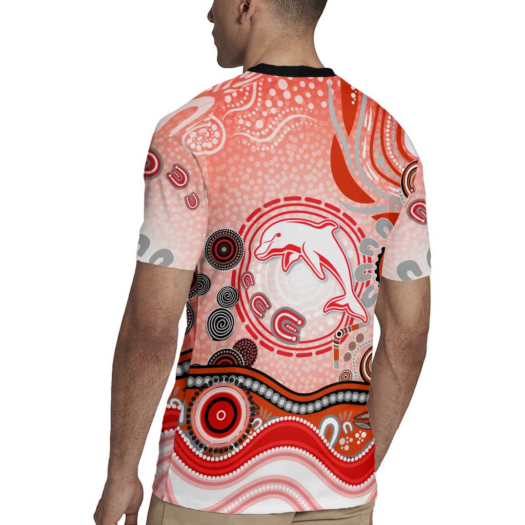 Dolphins Rugby Rugby Jersey Australian Aboriginal Dot Painting Style