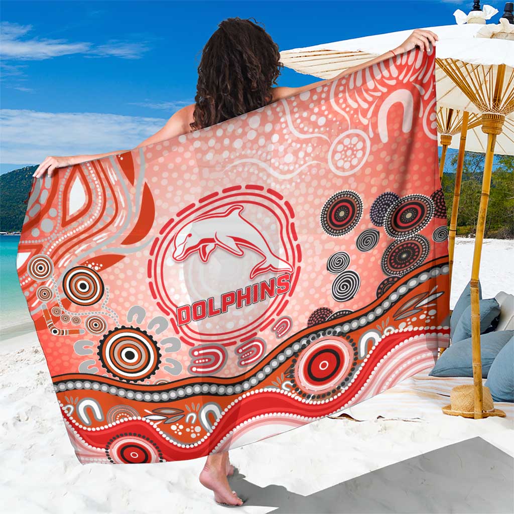Dolphins Rugby Sarong Australian Aboriginal Dot Painting Style