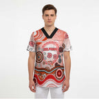 Dolphins Rugby Scrub Top Australian Aboriginal Dot Painting Style