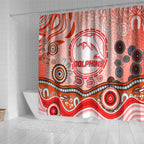 Dolphins Rugby Shower Curtain Australian Aboriginal Dot Painting Style