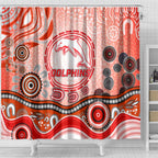 Dolphins Rugby Shower Curtain Australian Aboriginal Dot Painting Style