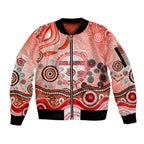 Dolphins Rugby Sleeve Zip Bomber Jacket Australian Aboriginal Dot Painting Style