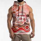 Dolphins Rugby Sleeveless Hoodie Australian Aboriginal Dot Painting Style