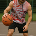 Dolphins Rugby Sleeveless Hoodie Australian Aboriginal Dot Painting Style
