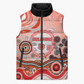 Dolphins Rugby Sleeveless Puffer Jacket Australian Aboriginal Dot Painting Style
