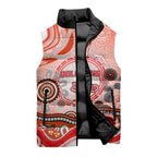 Dolphins Rugby Sleeveless Puffer Jacket Australian Aboriginal Dot Painting Style